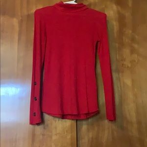 Red turtleneck